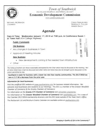 EDC Agenda Image