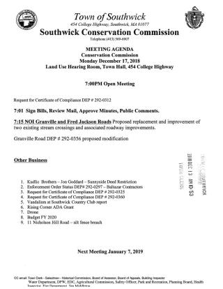 Conservation Commission Agenda