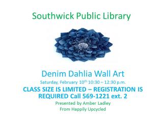 Image dahlia flower made of blue denim