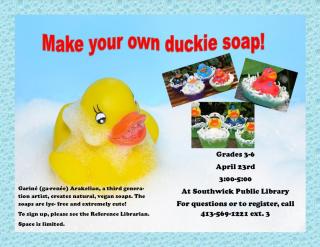 image with a sponge background and a ducks made of soap