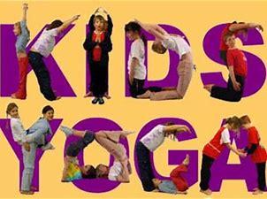 CHILDREN SPELLING OUT THE WORDS KIDS YOGA WITH THEIR BODIES