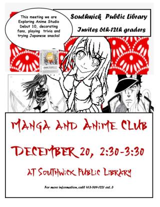 Manga and Anime Club for Teens | Southwick MA