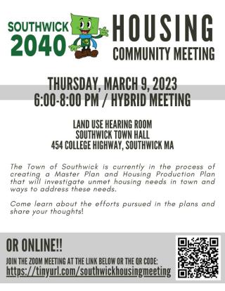 Southwick 2040 Housing Community Meeting