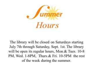 IMAGE OF WORD SUMMER HOURS WITH A LARGE SUN