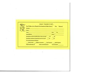 Image of form for joining or renewing Friends of the Southwick Public Library membership