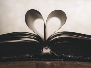 Book pages heart